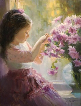 Child Painting - Little Girl VV 01 impressionism